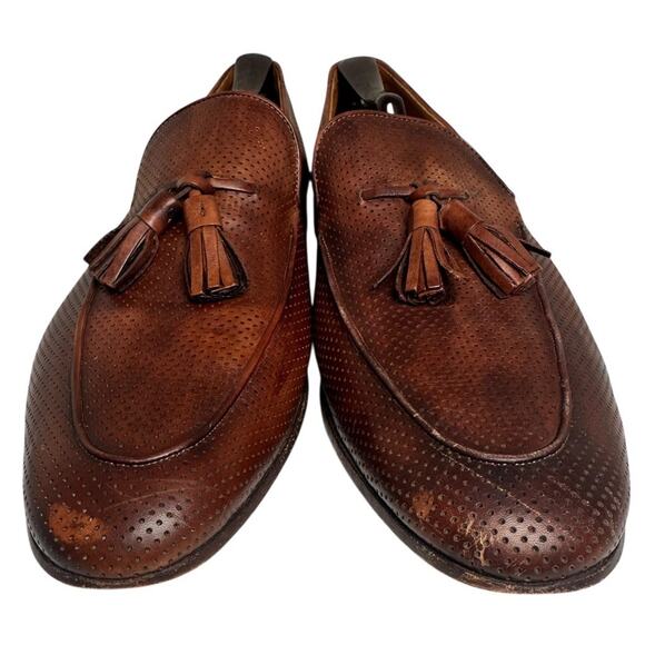 Magnanni Perforated Tassel Loafers Mens Sz 12 Brown Leather Spain SlipOn Preppy - Picture 8 of 16